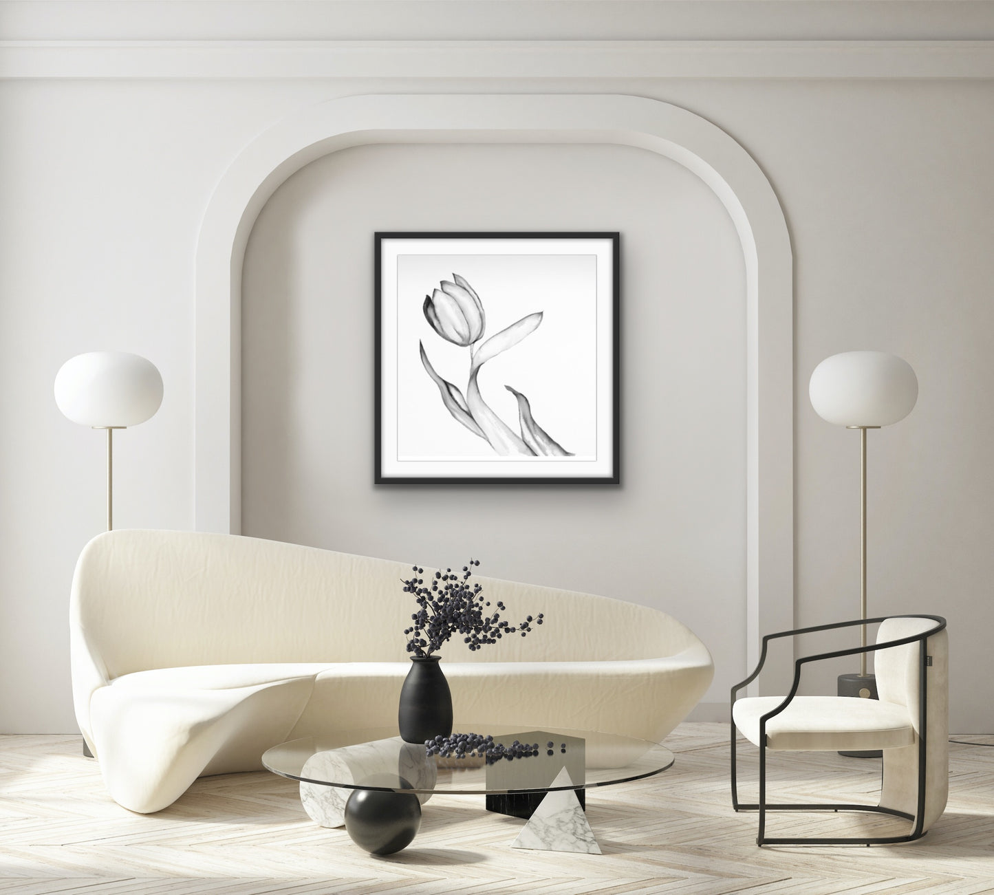 1 Tulip Black & White